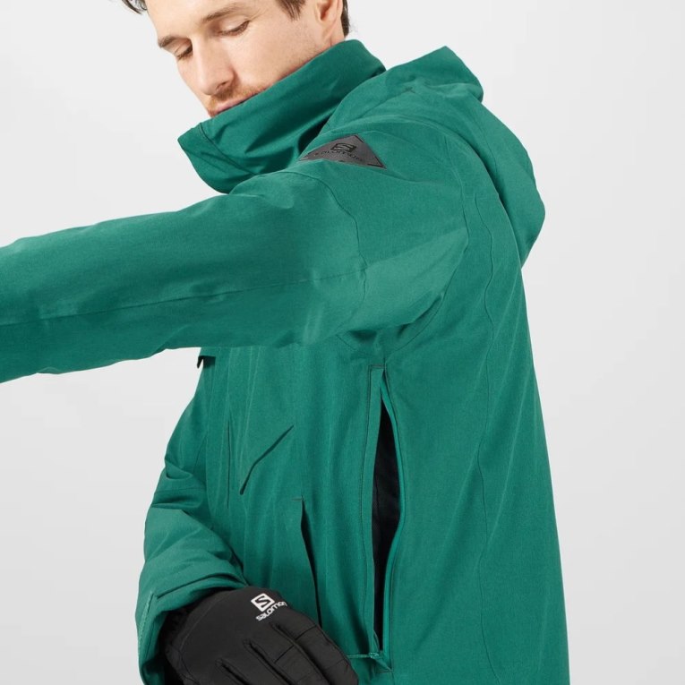 Chaquetas De Esquí Salomon Stance Cargo Insulated Encapuchado Hombre Verdes | MX FWEX230